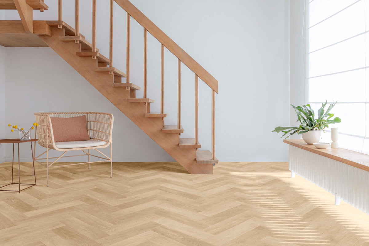 Gelasta Rapido 5540 – vinylvloer met visgraatdessin in een interieur