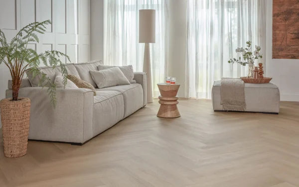 Lichte visgraat PVC vloer