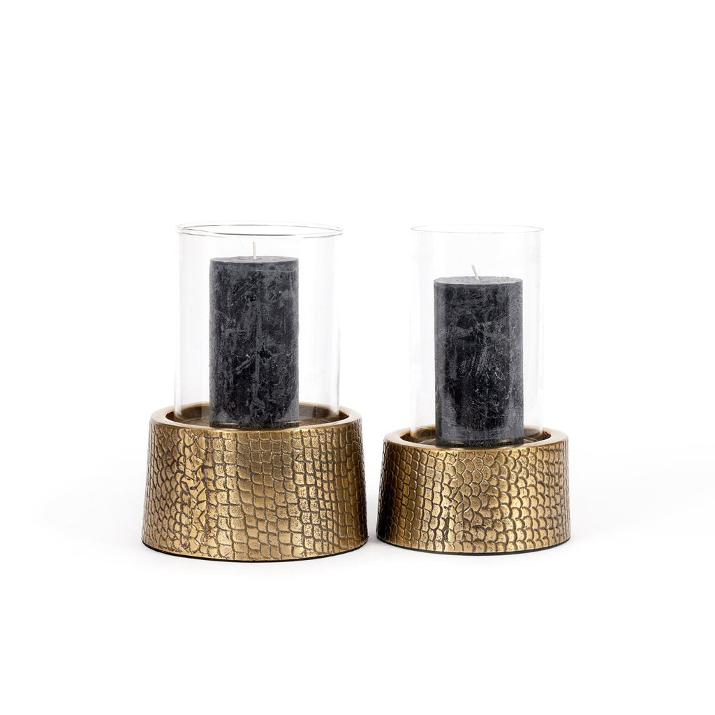 De Croco Kaarsenhouder met Glas - Messing - L — Bazar Bizar, foto 6