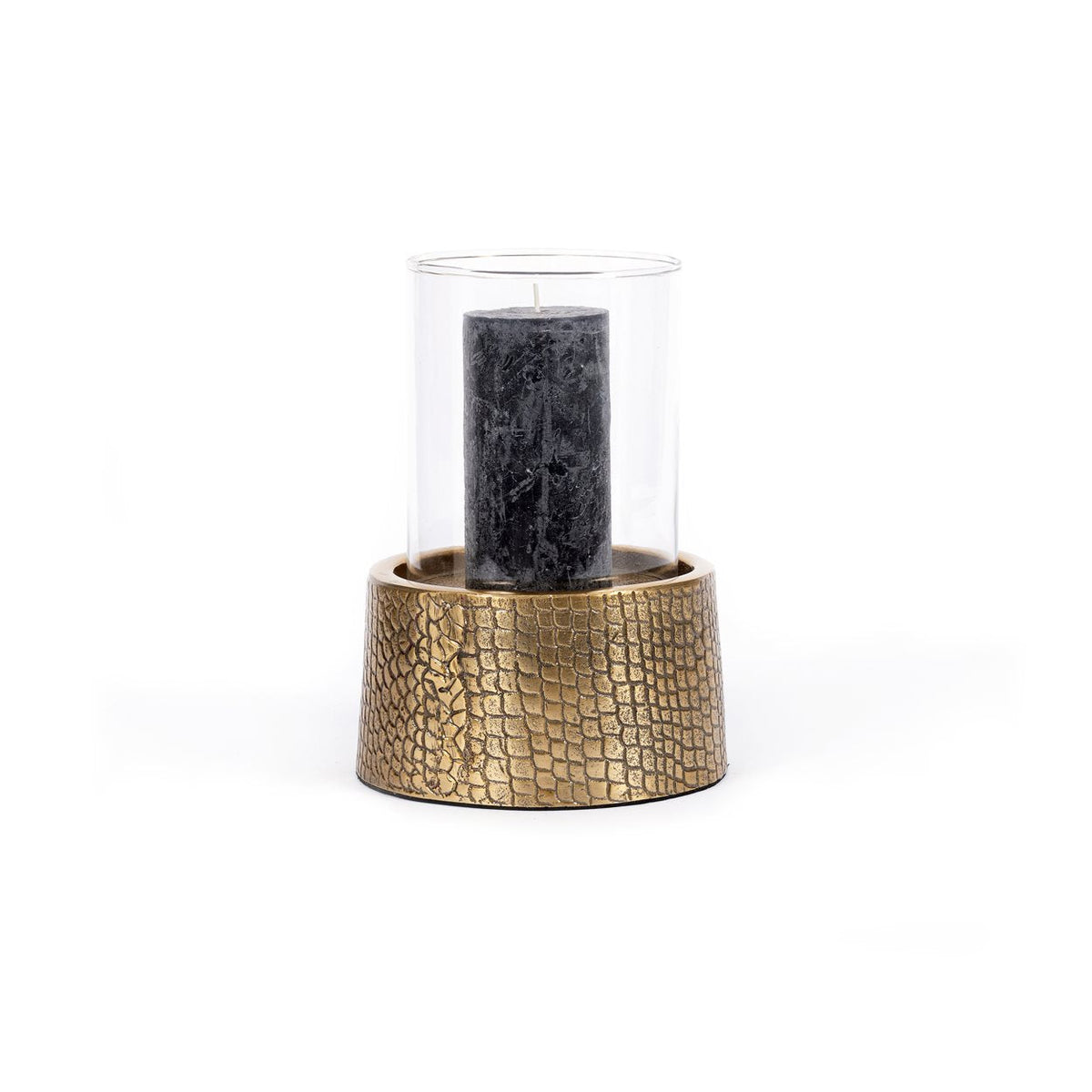 De Croco Kaarsenhouder met Glas - Messing - L — Bazar Bizar, foto 5