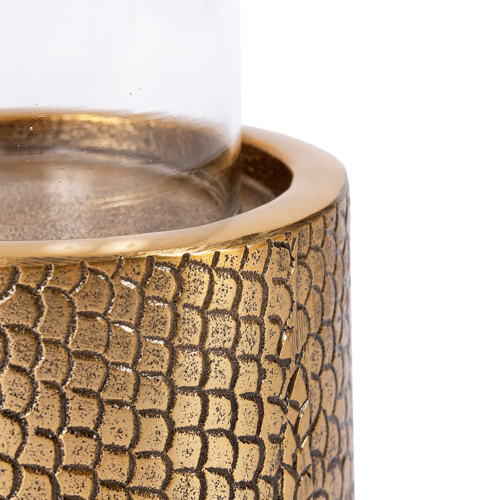De Croco Kaarsenhouder met Glas - Messing - L — Bazar Bizar, foto 4
