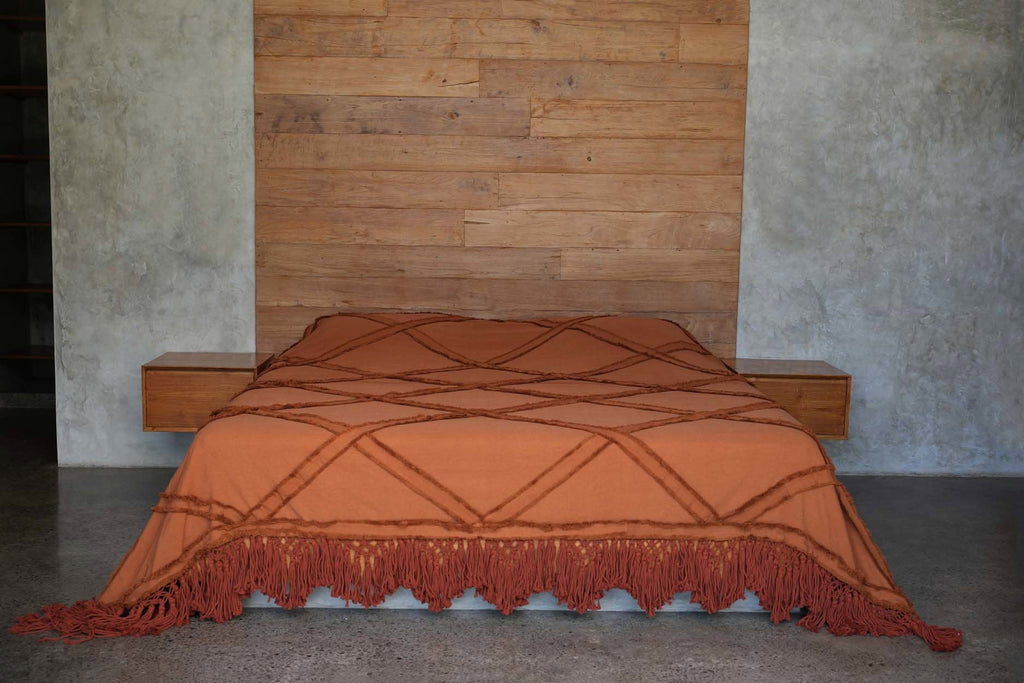 De Berber-bedsprei - Terracotta — Bazar Bizar, foto 3