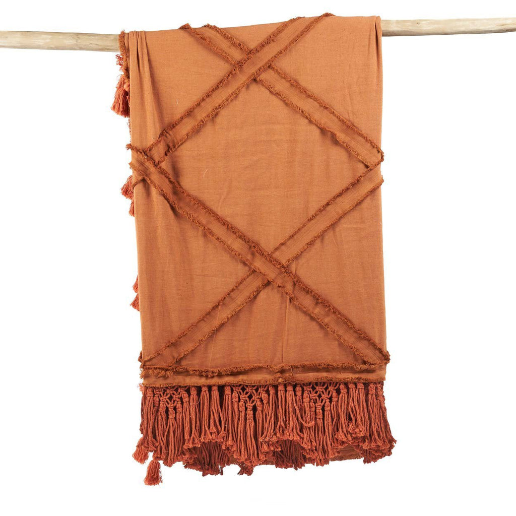 De Berber-bedsprei - Terracotta — Bazar Bizar, foto 5