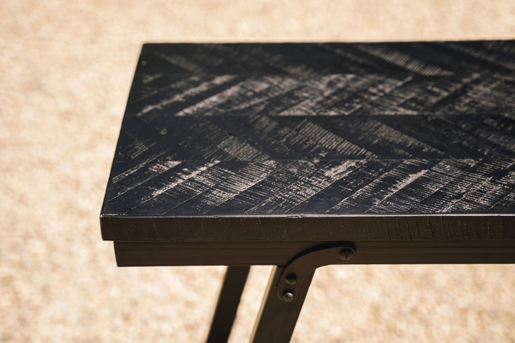 De Herringbone Hoge Tafel - Zwart - 140 cm — Bazar Bizar, foto 3