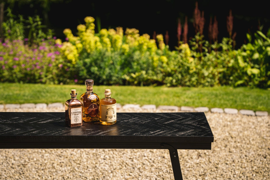 De Herringbone Hoge Tafel - Zwart - 140 cm — Bazar Bizar, foto 2