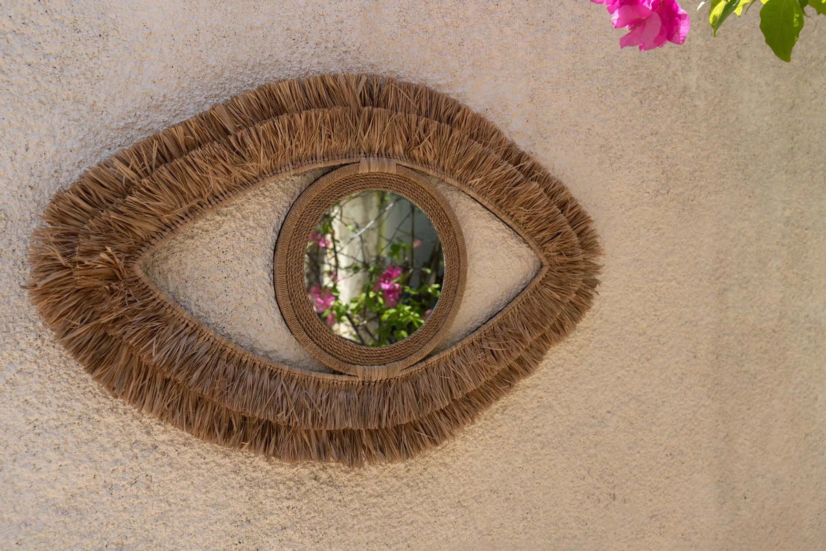 De Raffia Oogspiegel - Naturel - M — Bazar Bizar, foto 3