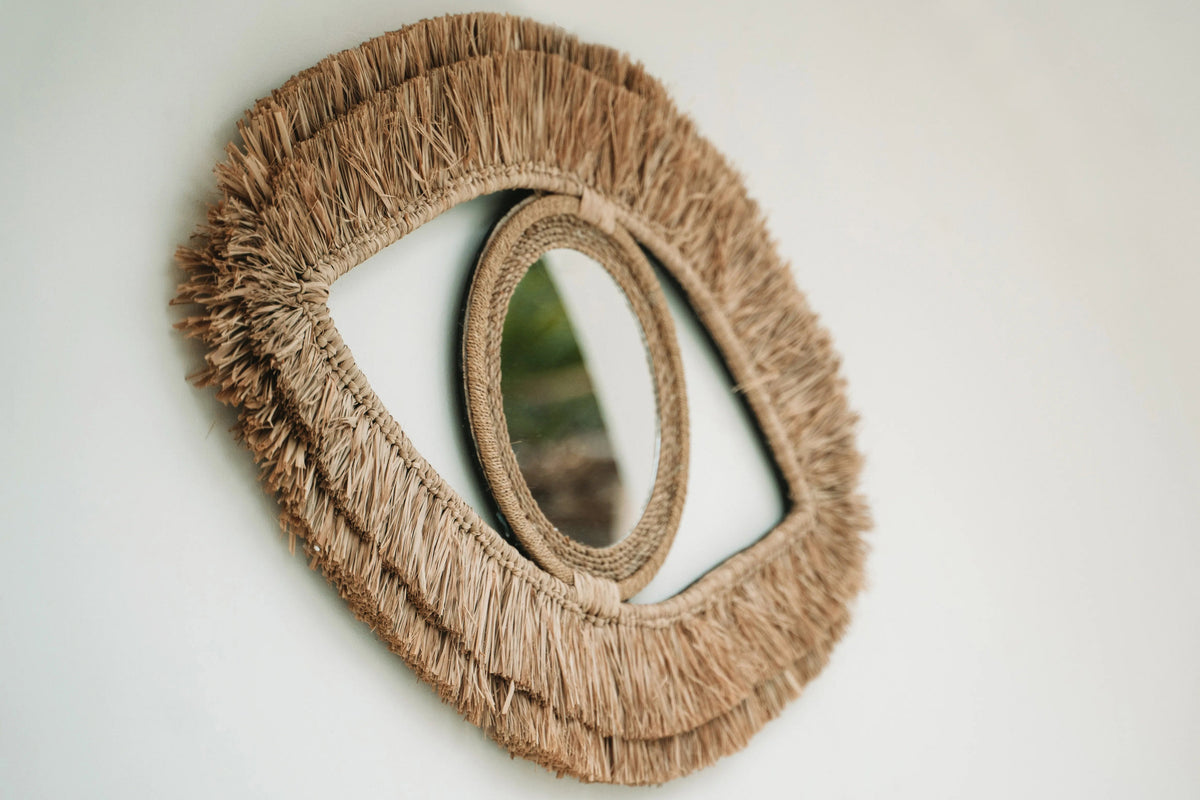 De Raffia Oogspiegel - Naturel - M — Bazar Bizar, foto 5
