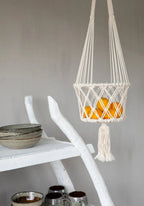 De Macrame Plantenhouder - Wit - L — Bazar Bizar, foto 5