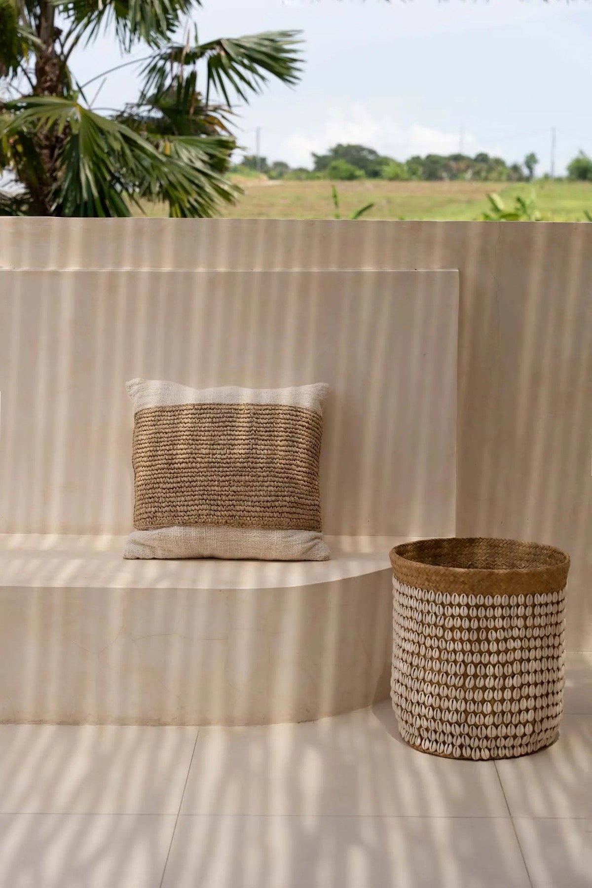 De Raffia Stempel Kussenhoes - Natuurlijk — Bazar Bizar, foto 5