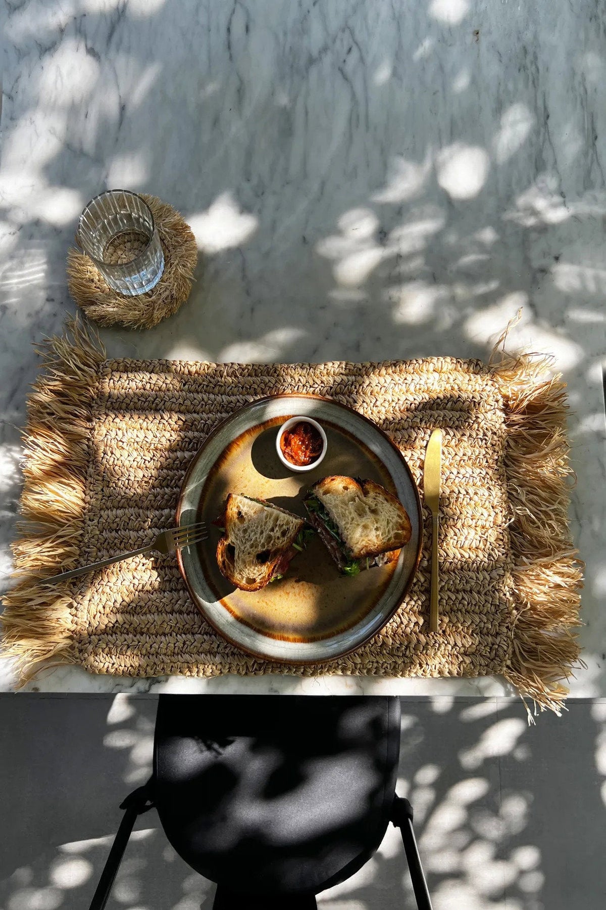 The Fringe Raffia Placemat Rechthoekig - Naturel — Bazar Bizar, foto 2