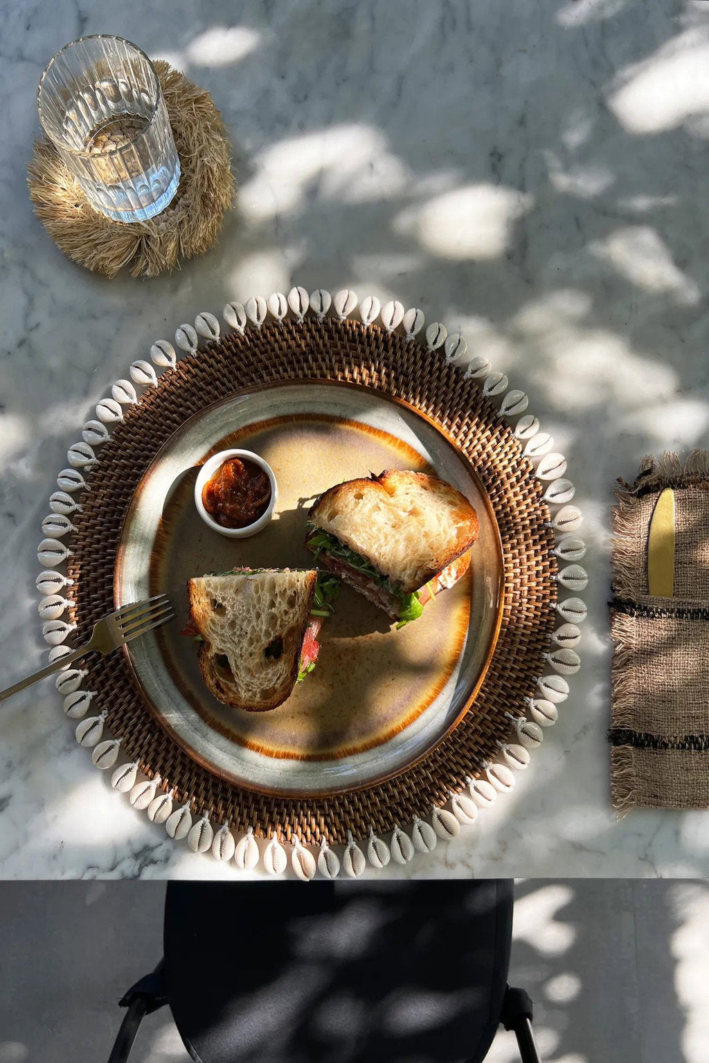 The Colonial Shell Placemat - Natuurlijk bruin — Bazar Bizar, foto 5