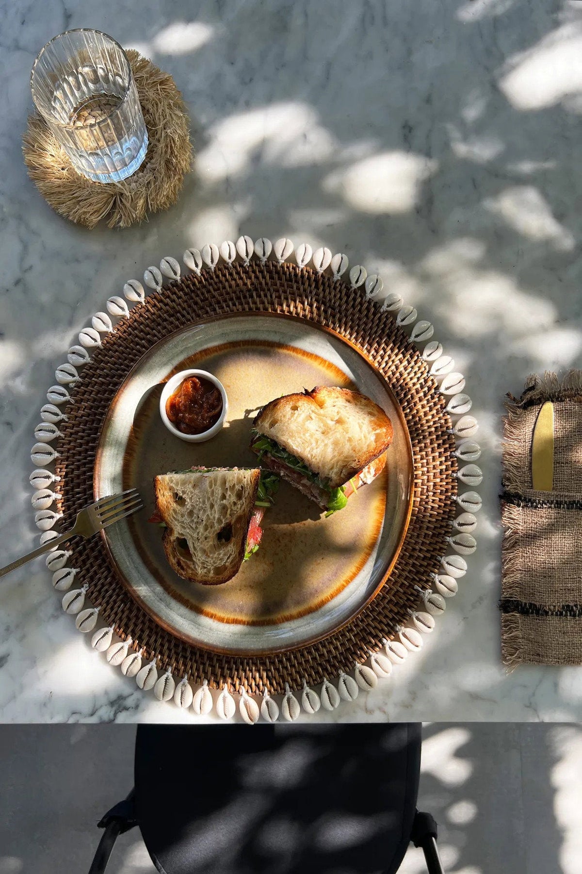 The Colonial Shell Placemat - Natuurlijk bruin — Bazar Bizar, foto 5