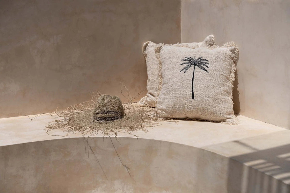 De Gili Palm Kussenhoes - Natuurlijk Zwart — Bazar Bizar, foto 8