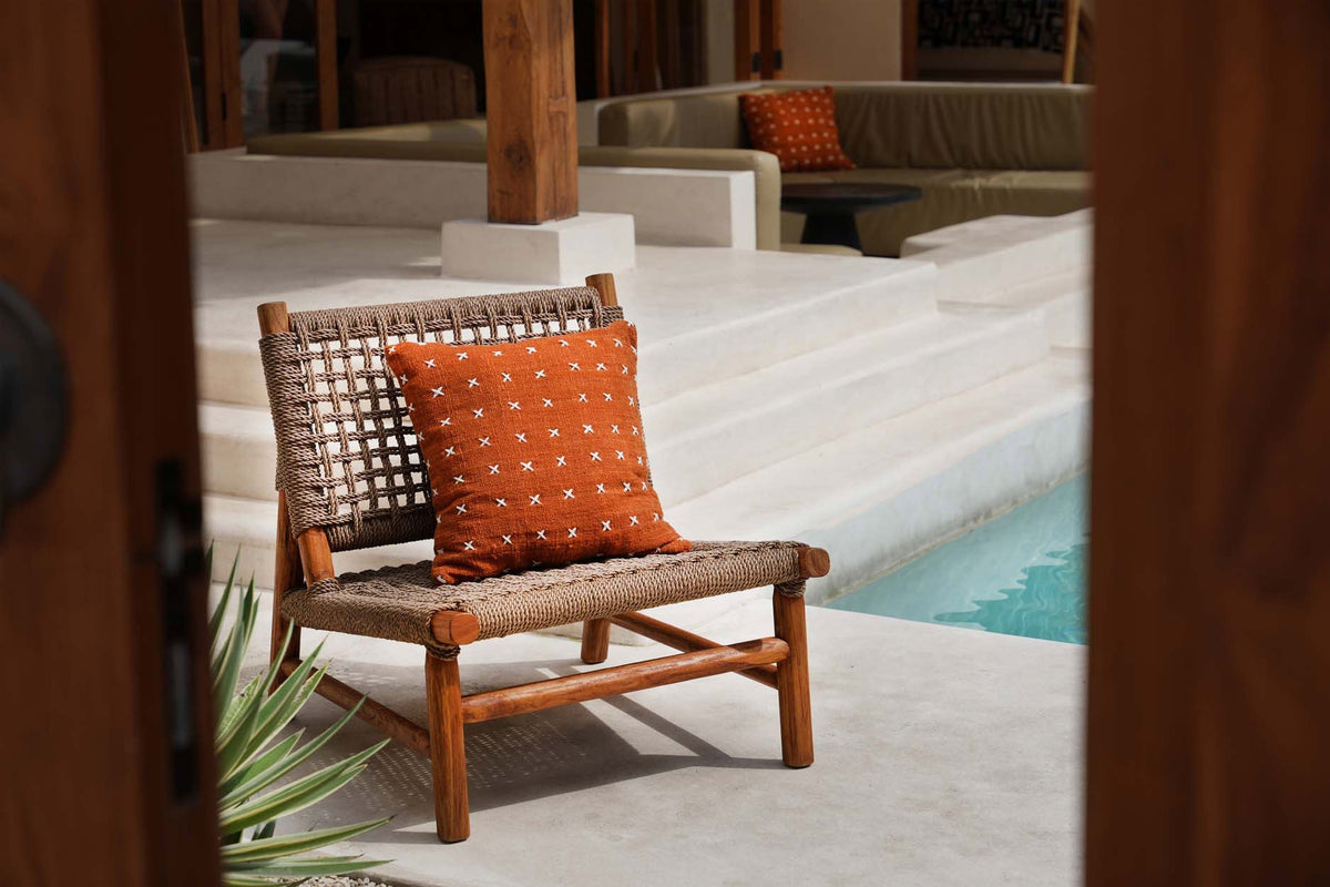 De Zillion Kiss kussenhoes - Terracotta wit — Bazar Bizar, foto 8