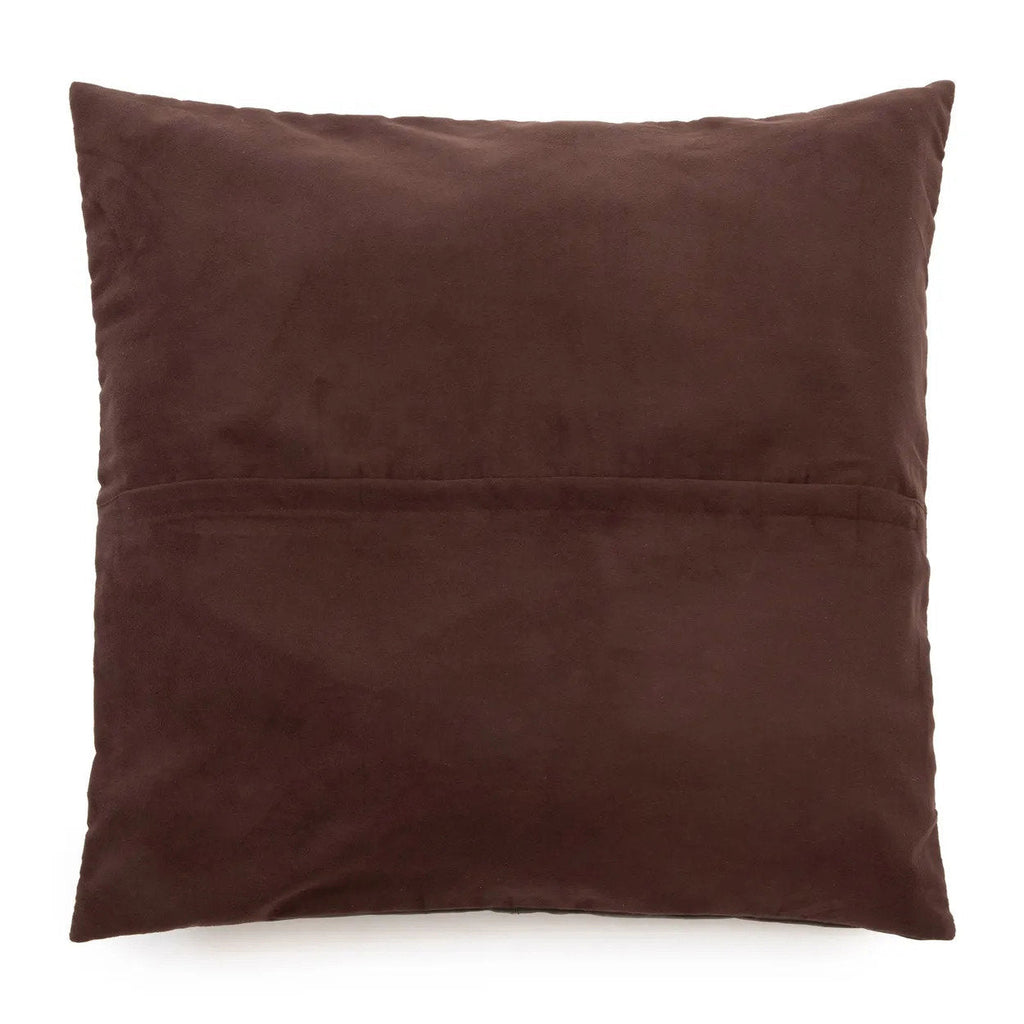 De leren kussenhoes met vier panelen - Choco - 60x60 — Bazar Bizar, foto 3