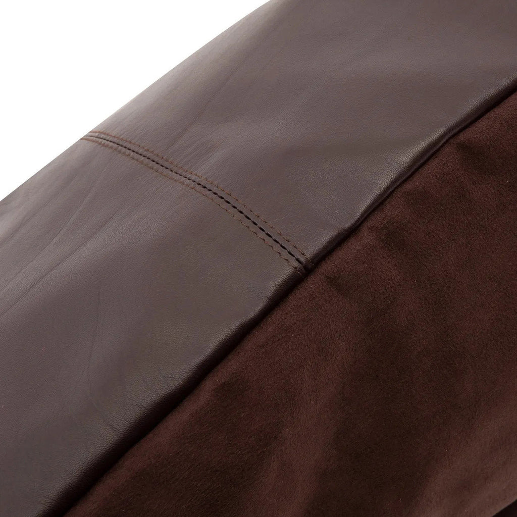 De leren kussenhoes met vier panelen - Choco - 60x60 — Bazar Bizar, foto 4