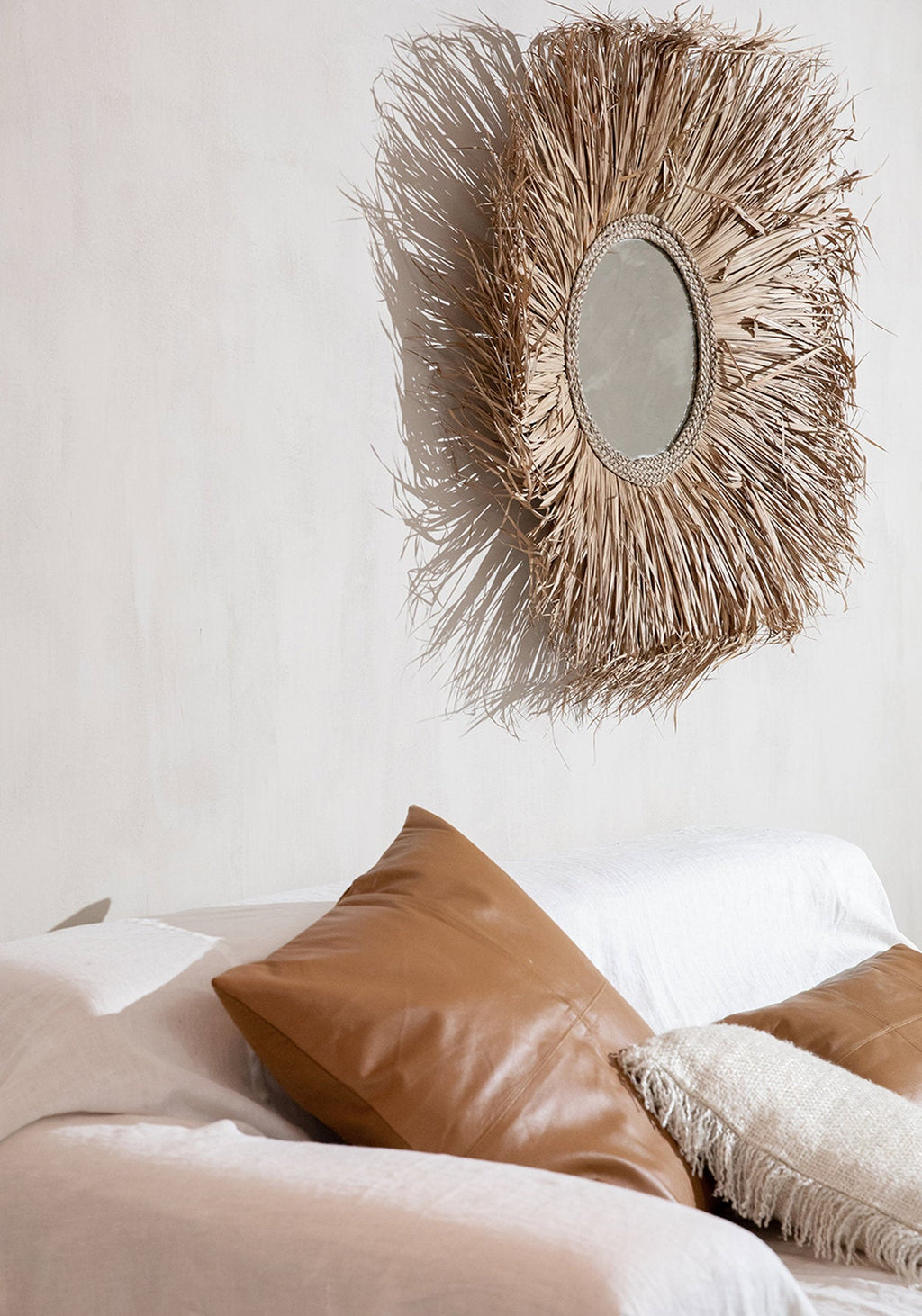 The Four Panel Leren Kussenhoes - Camel - 60x60 — Bazar Bizar, foto 4