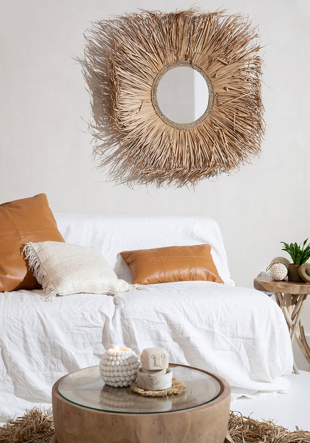 The Four Panel Leren Kussenhoes - Camel - 60x60 — Bazar Bizar, foto 2