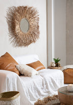 The Four Panel Leren Kussenhoes - Camel - 60x60 — Bazar Bizar, foto 3
