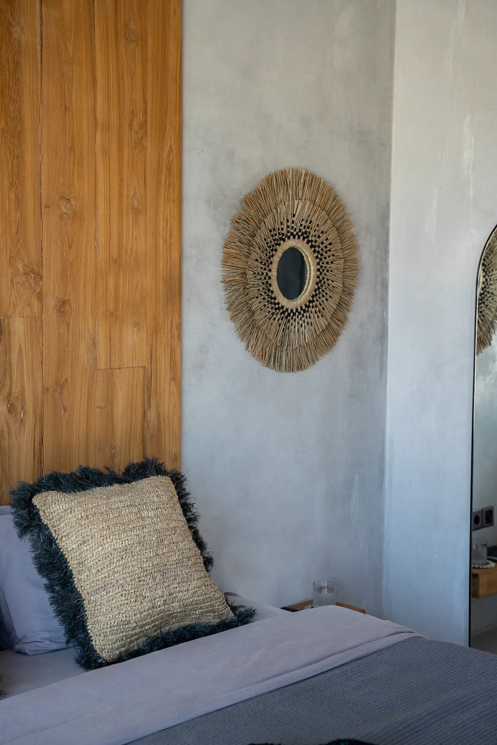 De Raffia Kussenhoes Vierkant - Naturel Zwart - 60x60 — Bazar Bizar, foto 3