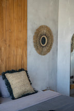 De Raffia Kussenhoes Vierkant - Naturel Zwart - 60x60 — Bazar Bizar, foto 3