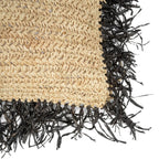 De Raffia Kussenhoes Vierkant - Naturel Zwart - 60x60 — Bazar Bizar, foto 5