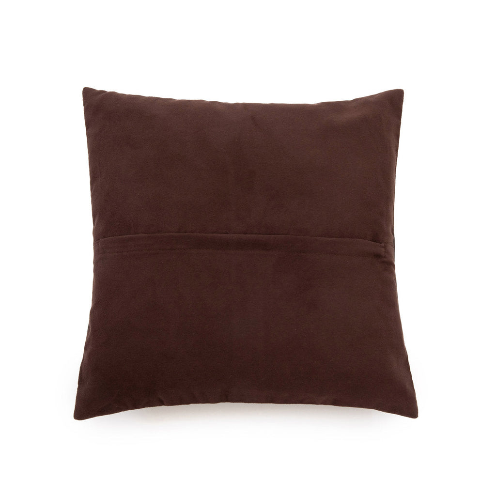 De leren kussenhoes met vier panelen - Choco - 40x40 — Bazar Bizar, foto 3