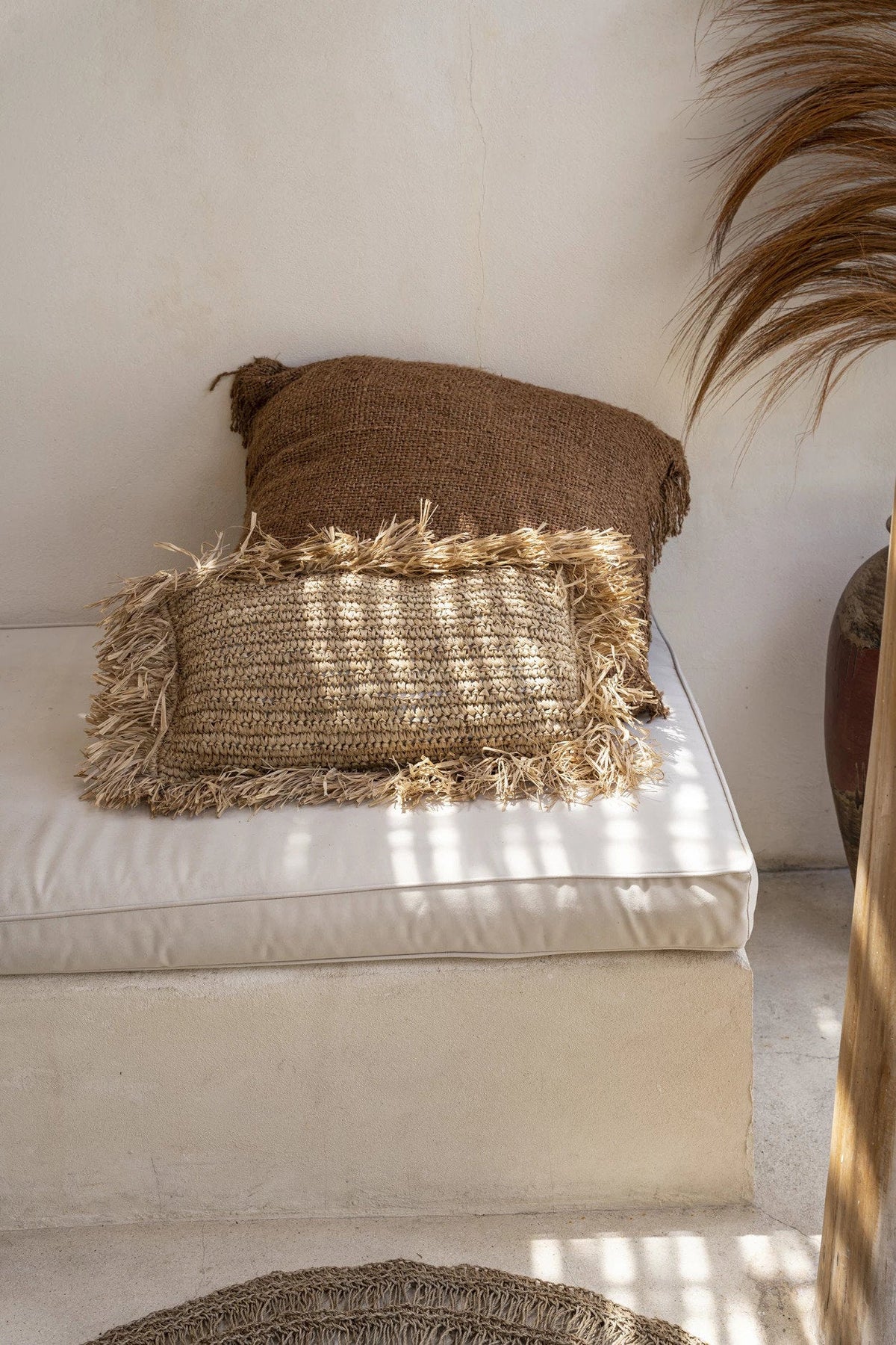 De Raffia Kussenhoes Rechthoekig - Naturel - 30x50 — Bazar Bizar, foto 2