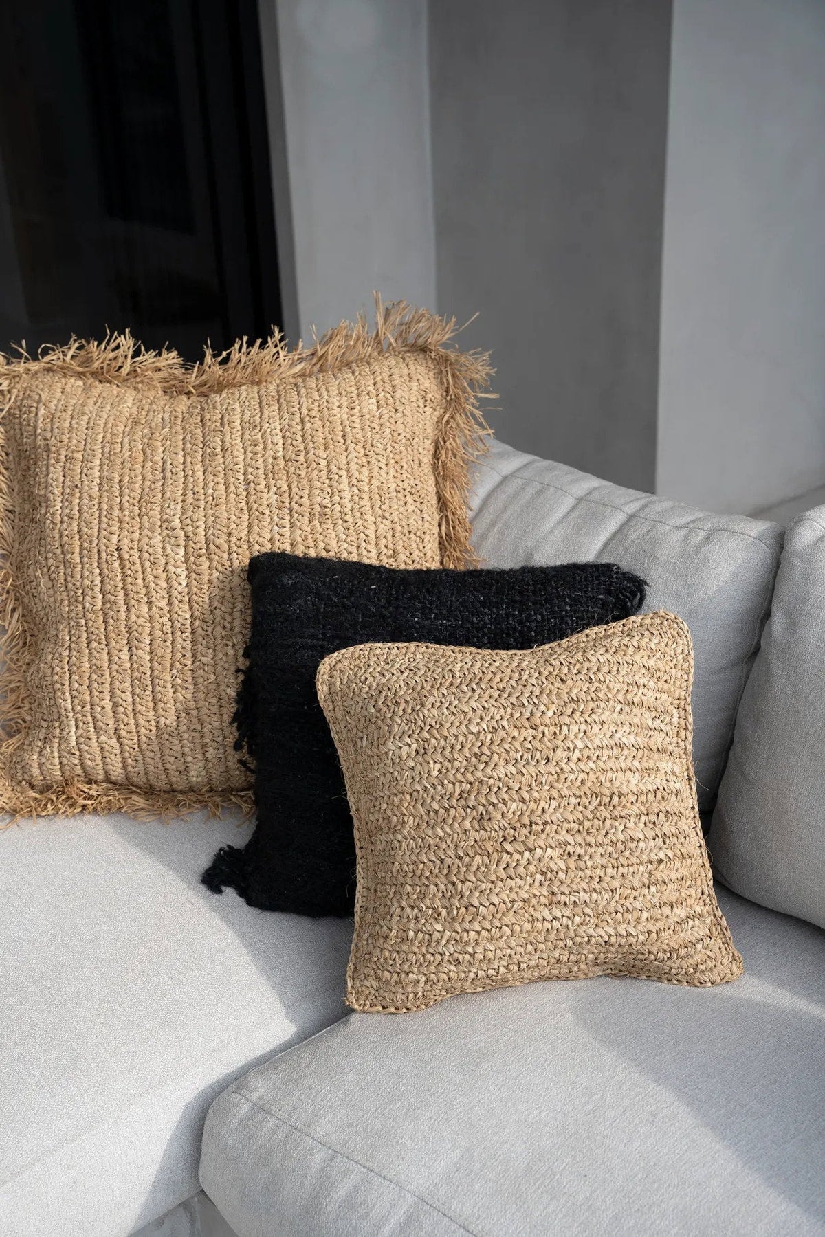 De Raffia Flores Kussenhoes Vierkant - Naturel - 40x40 — Bazar Bizar, foto 3