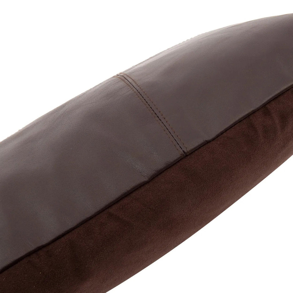 De leren kussenhoes met zes panelen - Choco - 30x50 — Bazar Bizar, foto 4