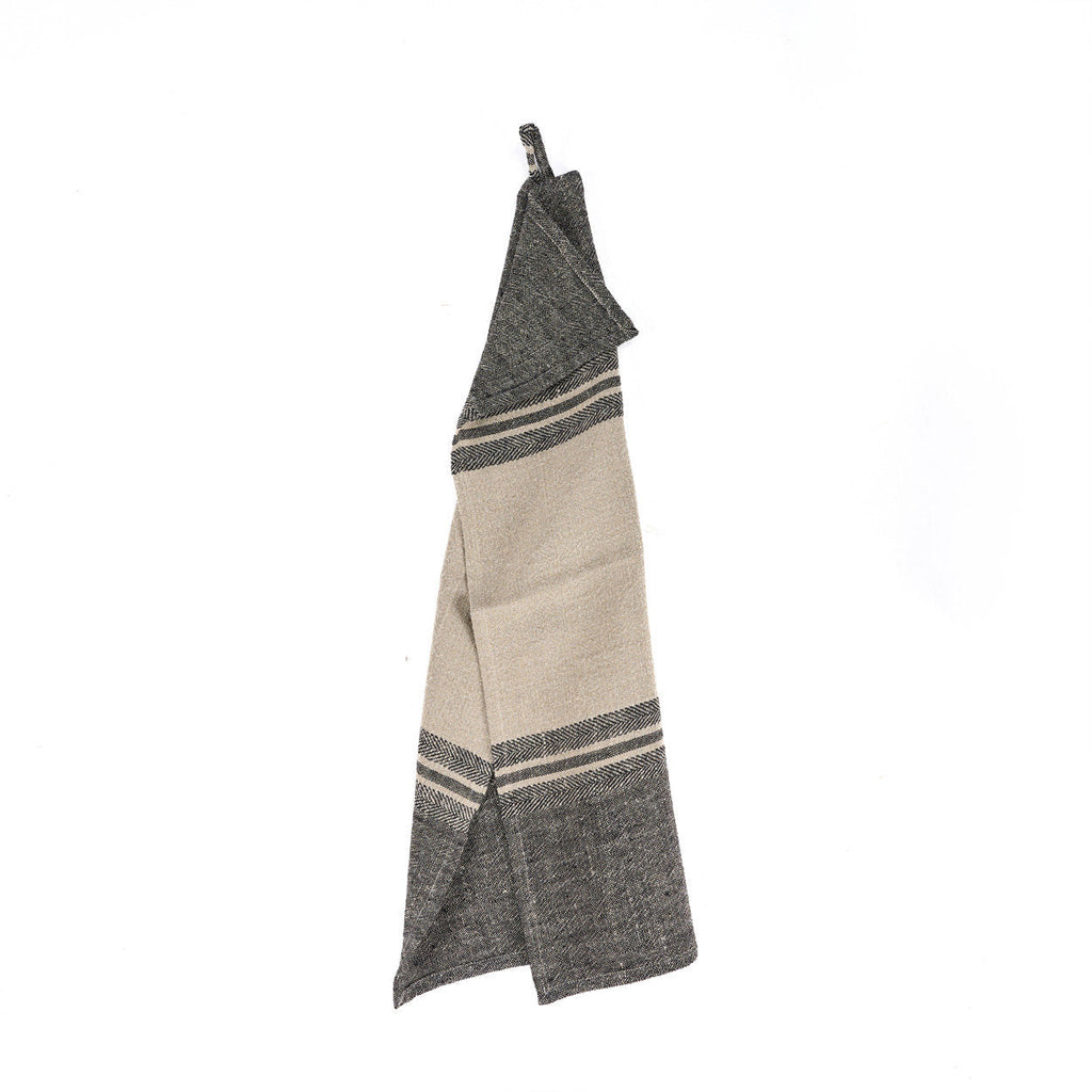 The Linen Dash Keukendoek - Naturel Zwart - 50x70 — Bazar Bizar, foto 5