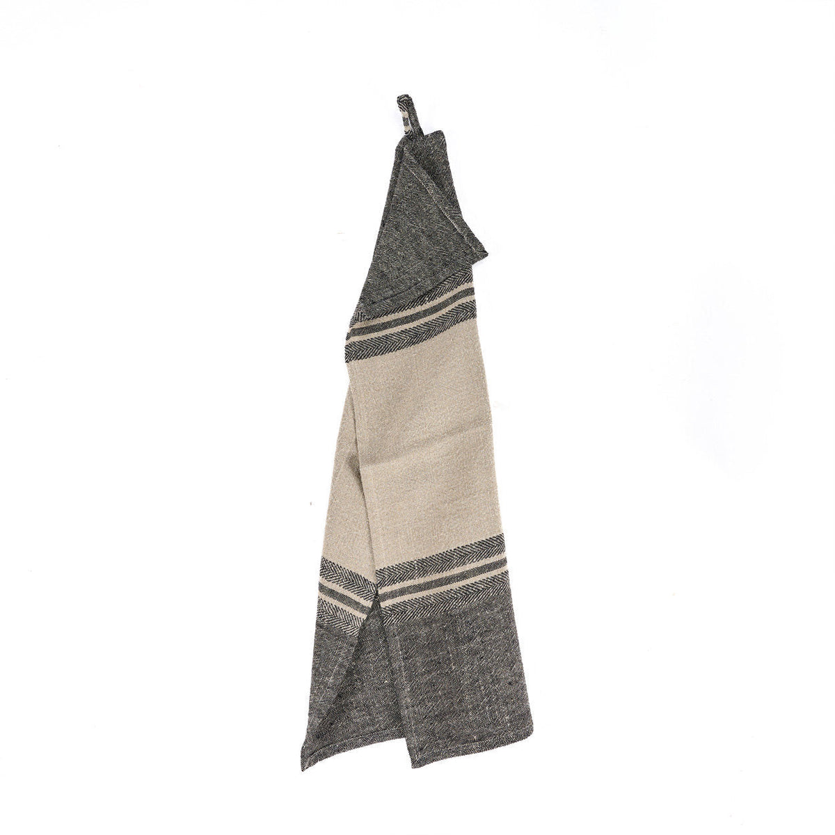 The Linen Dash Keukendoek - Naturel Zwart - 50x70 — Bazar Bizar, foto 5