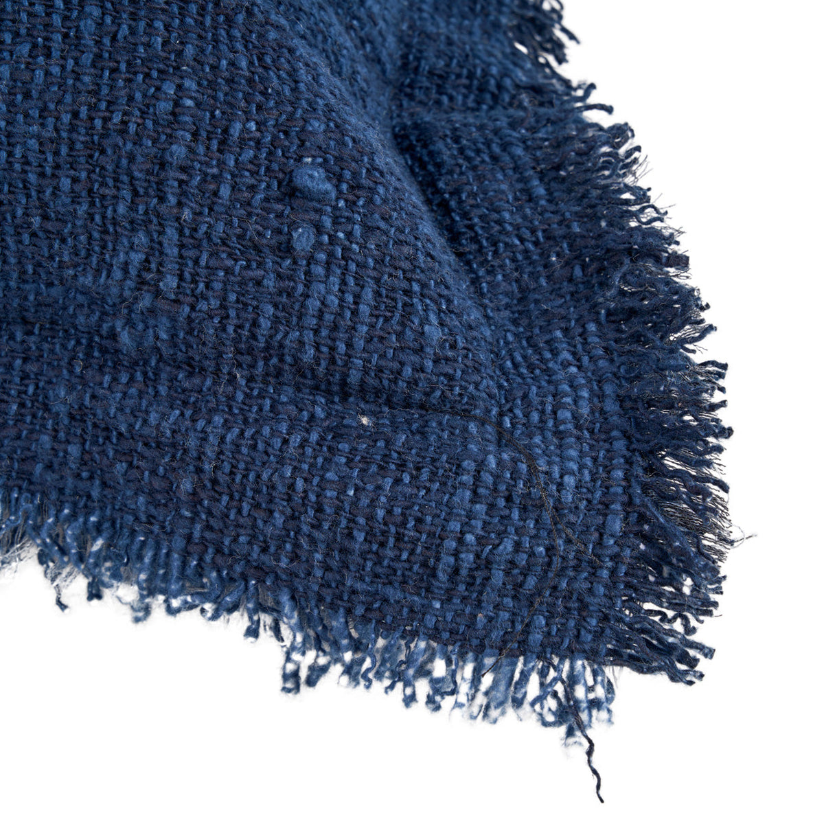 De azuurblauwe kussenhoes met franjes - Indisch blauw — Bazar Bizar, foto 8