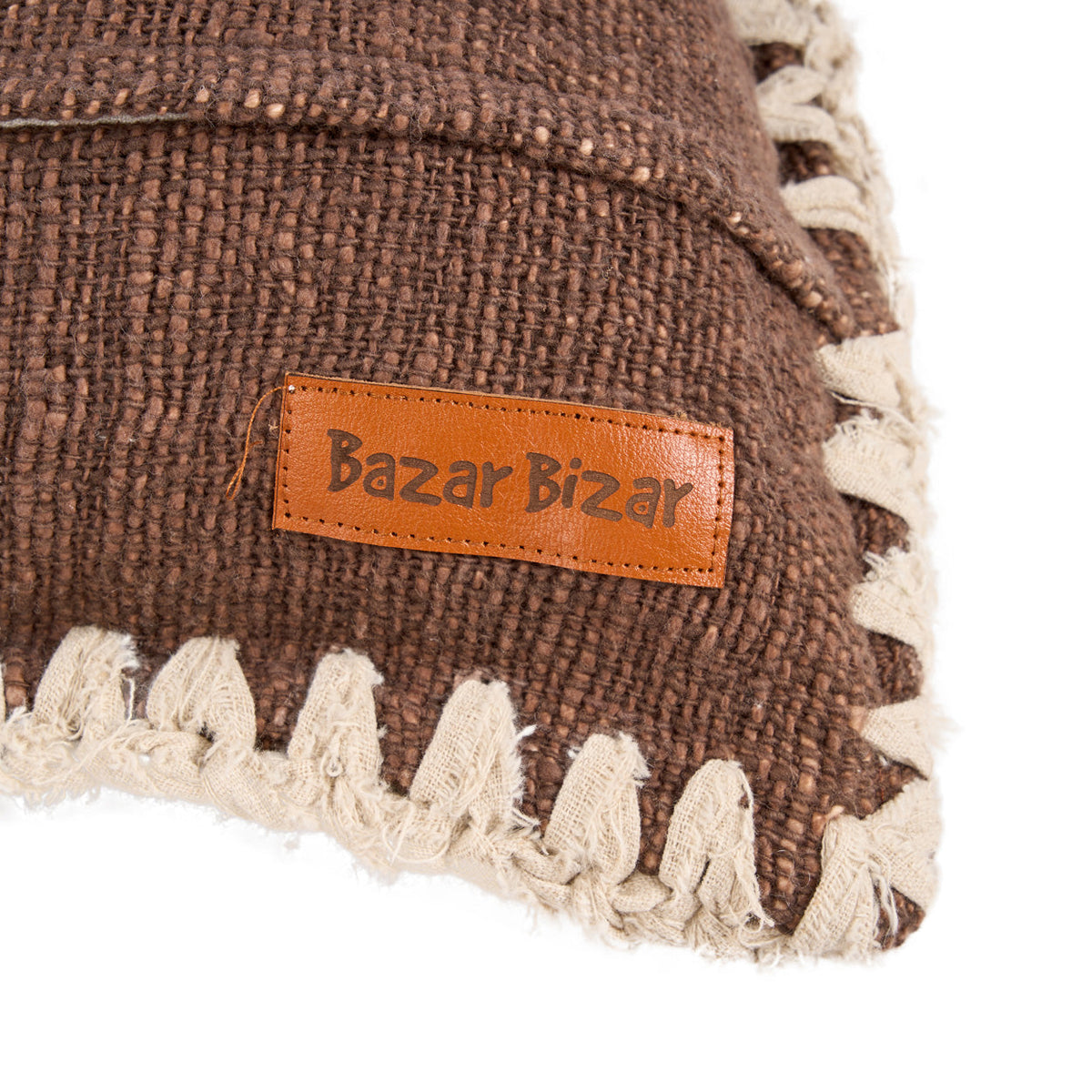 De Espresso Edge Kussenhoes - Bruin Wit — Bazar Bizar, foto 5