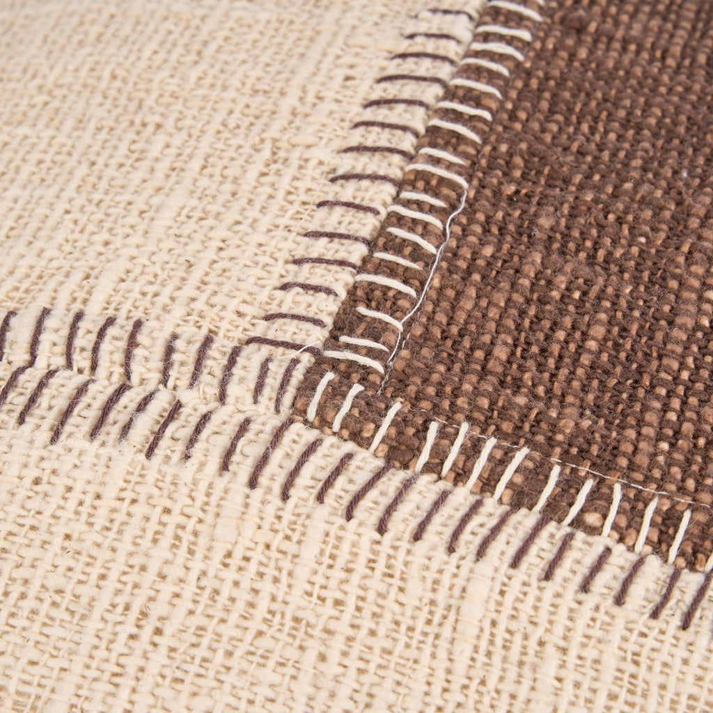 Kussenhoes met cacao-patchwork - natuurlijk bruin — Bazar Bizar, foto 5
