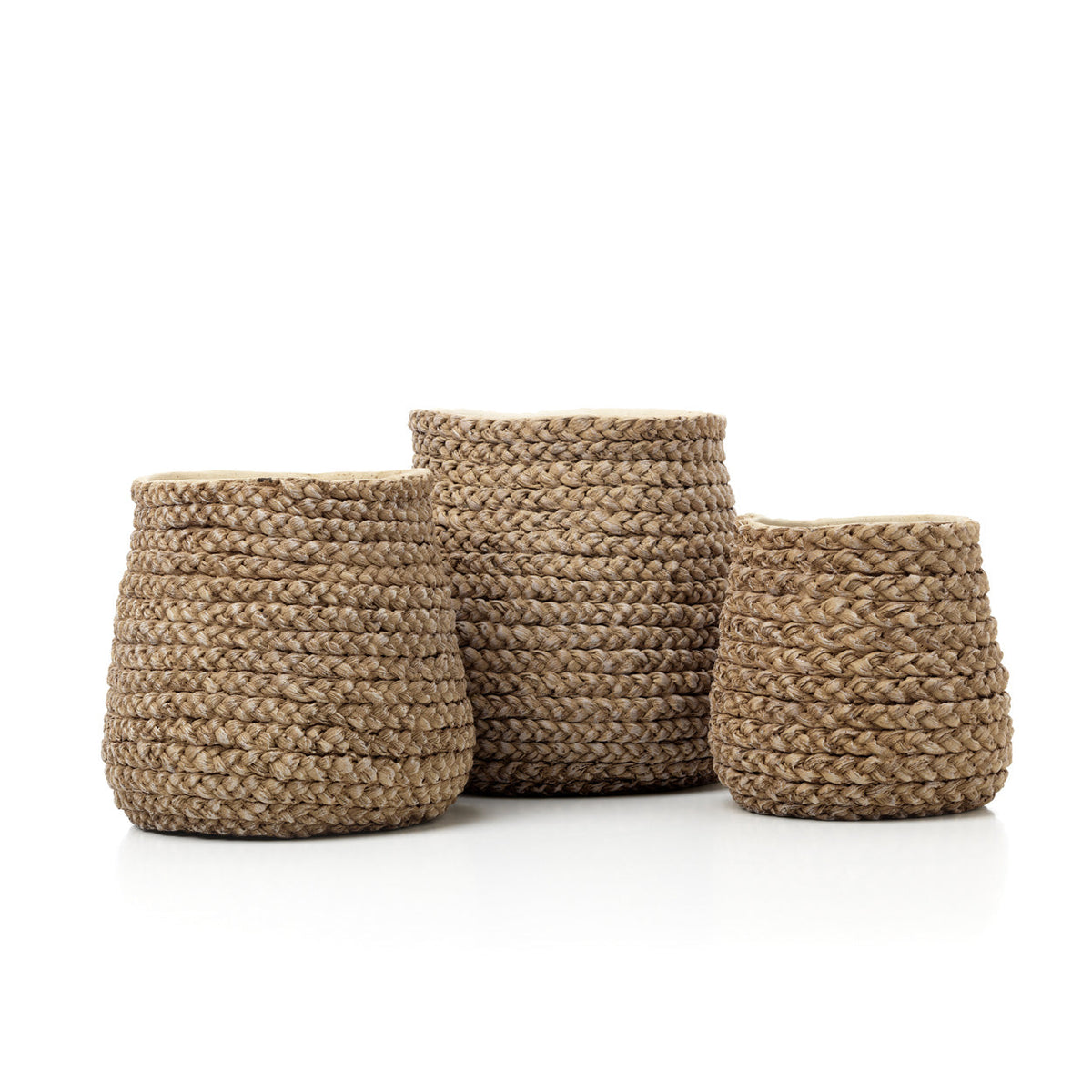 De nep gevlochten plantenbak - naturel - S — Bazar Bizar, foto 5