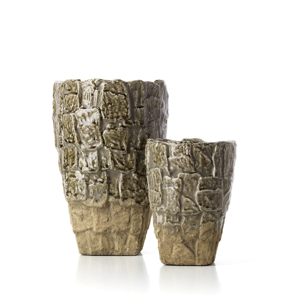 De Rock Texture Vaas - Grijze steen - L — Bazar Bizar, foto 3