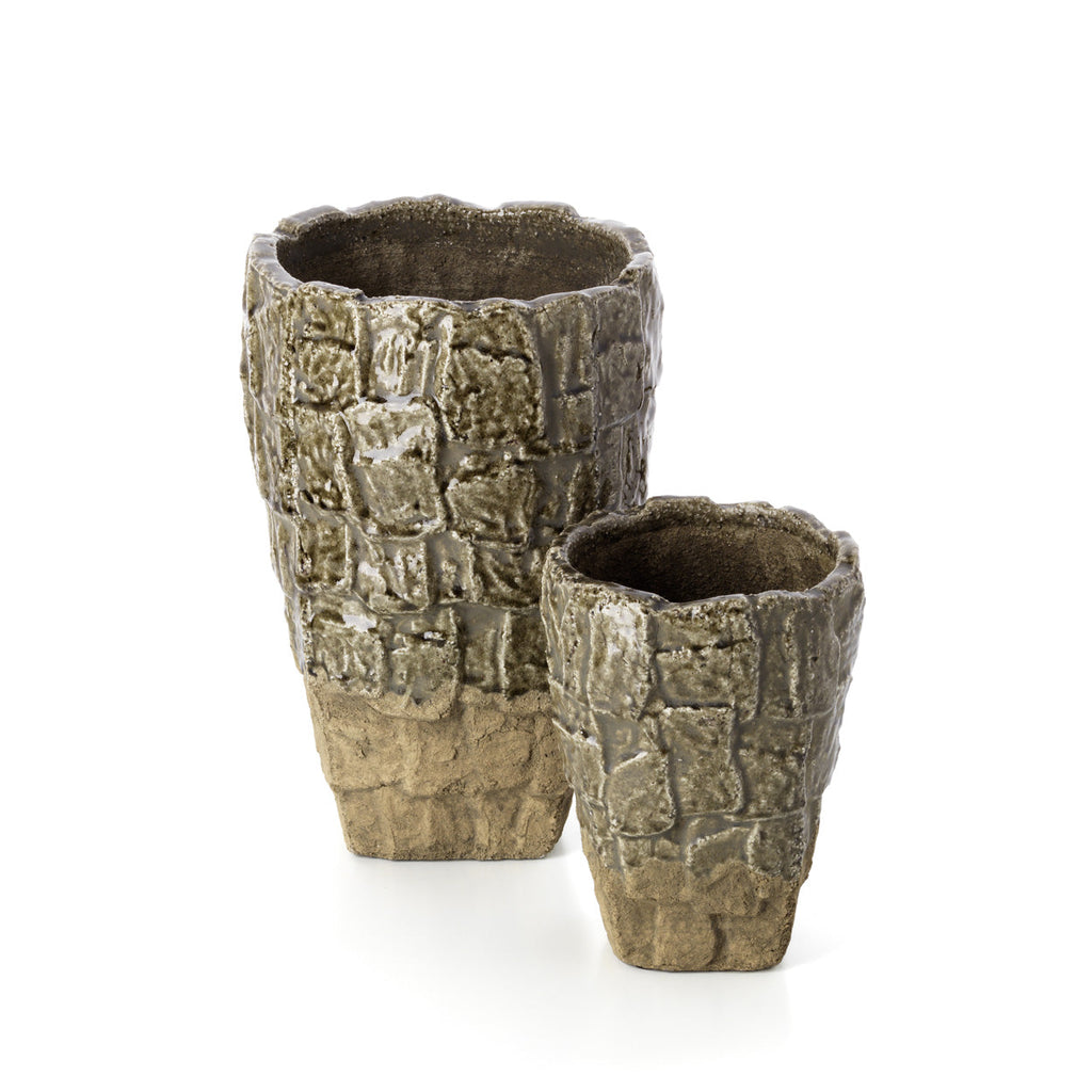 De Rock Texture Vaas - Grijze steen - S — Bazar Bizar, foto 4