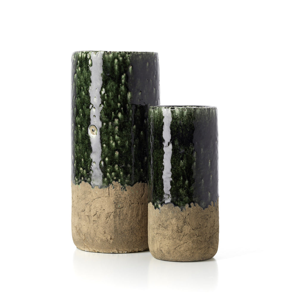 The Moss Cylinder Vase - Concrete Green - L — Bazar Bizar, foto 3