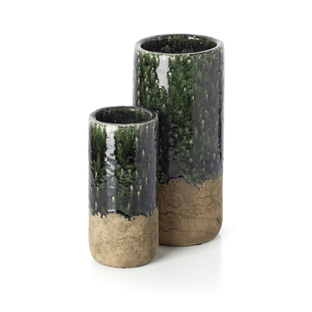 The Moss Cylinder Vase - Concrete Green - L — Bazar Bizar, foto 4