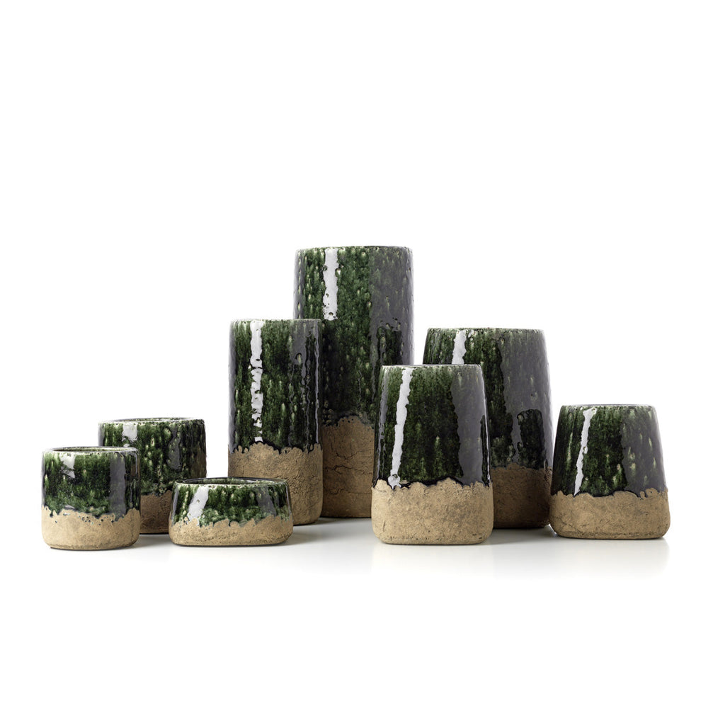 De Moss Bowl Planter - Betongroen - Laag — Bazar Bizar, foto 4