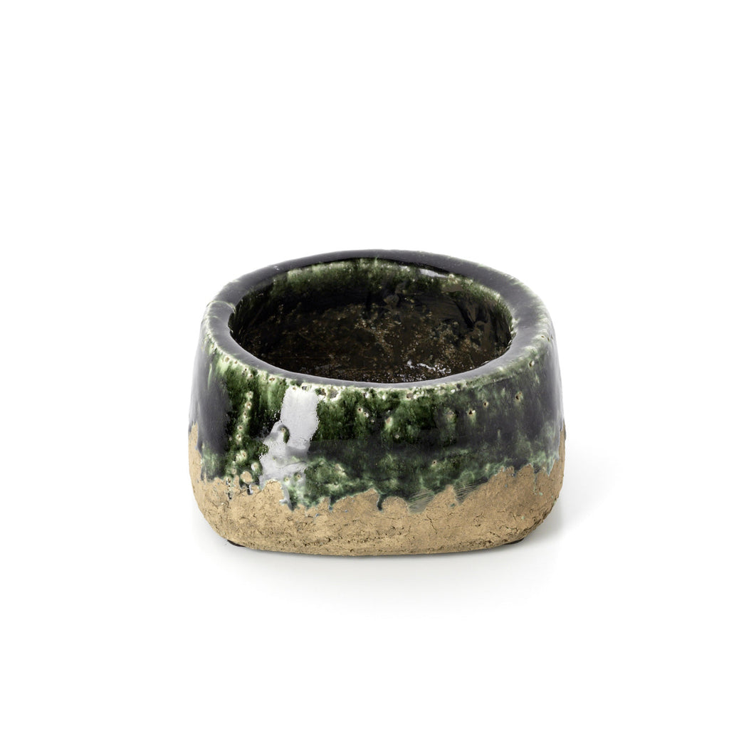 De Moss Bowl Planter - Betongroen - Laag — Bazar Bizar, foto 3