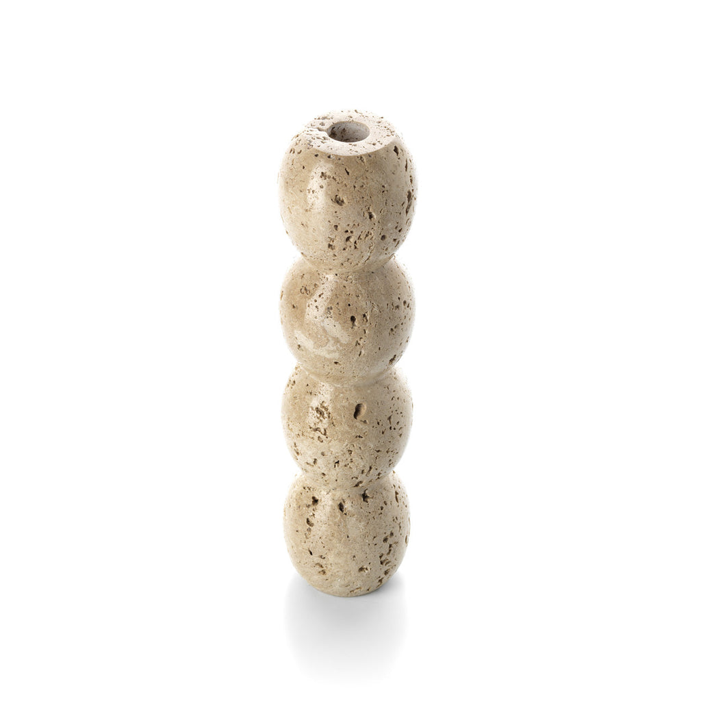 De Travertijn Totem Taper Kaarsenhouder - Beige - L — Bazar Bizar, foto 2