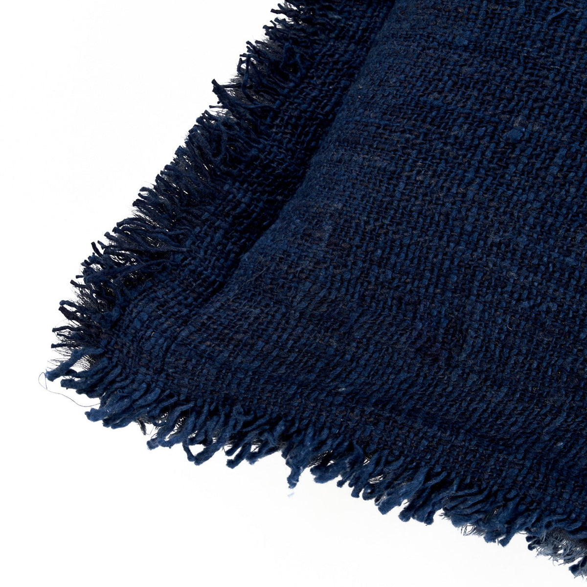 De Azure Fringe Kussenhoes - Indisch Blauw - 30x50 — Bazar Bizar, foto 3