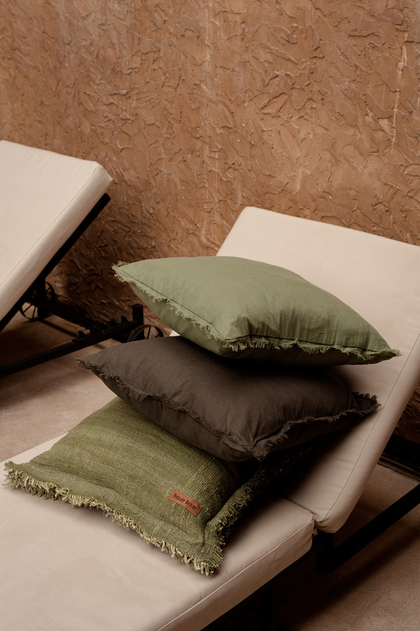 De Jungle Fringe Kussenhoes - Groen — Bazar Bizar, foto 5