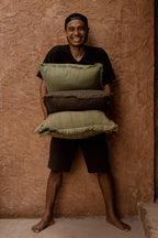 De Jungle Fringe Kussenhoes - Groen — Bazar Bizar, foto 4