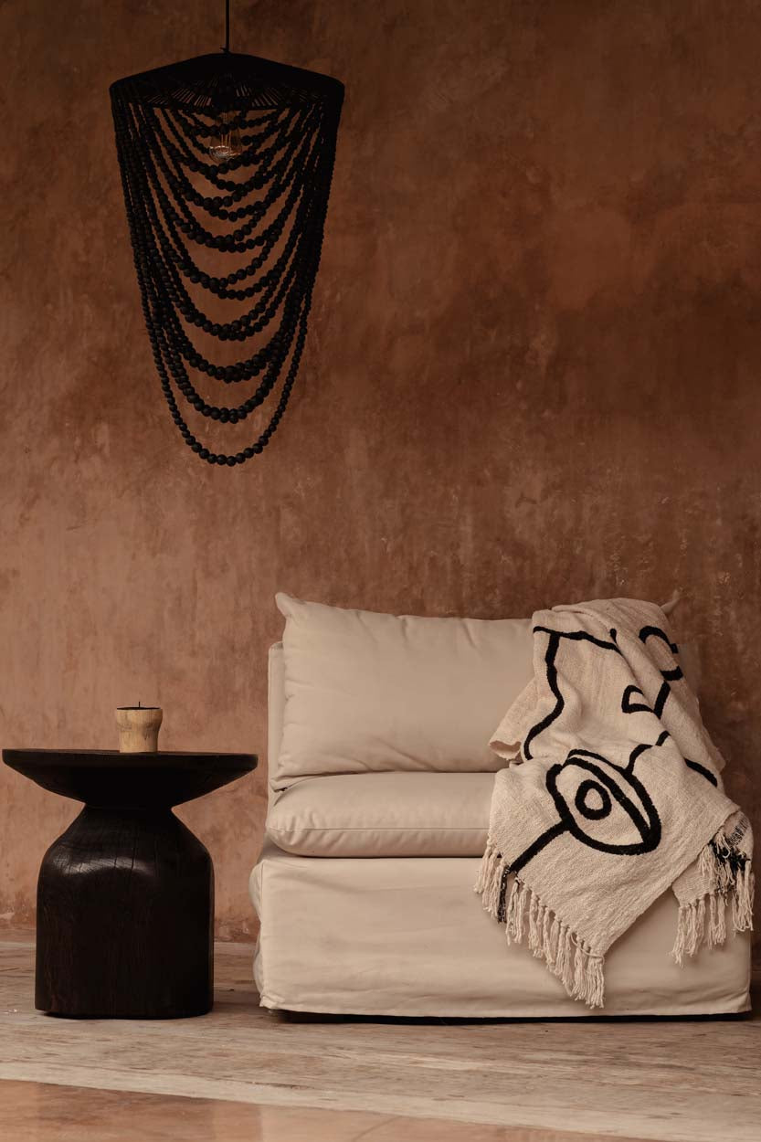 The Evil Eye Bedsprei - Natuurlijk Zwart — Bazar Bizar, foto 2