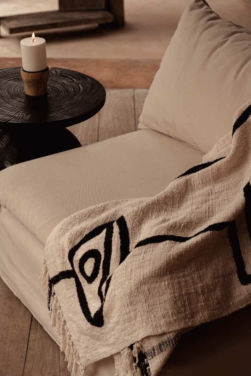 The Evil Eye Bedsprei - Natuurlijk Zwart — Bazar Bizar, foto 3