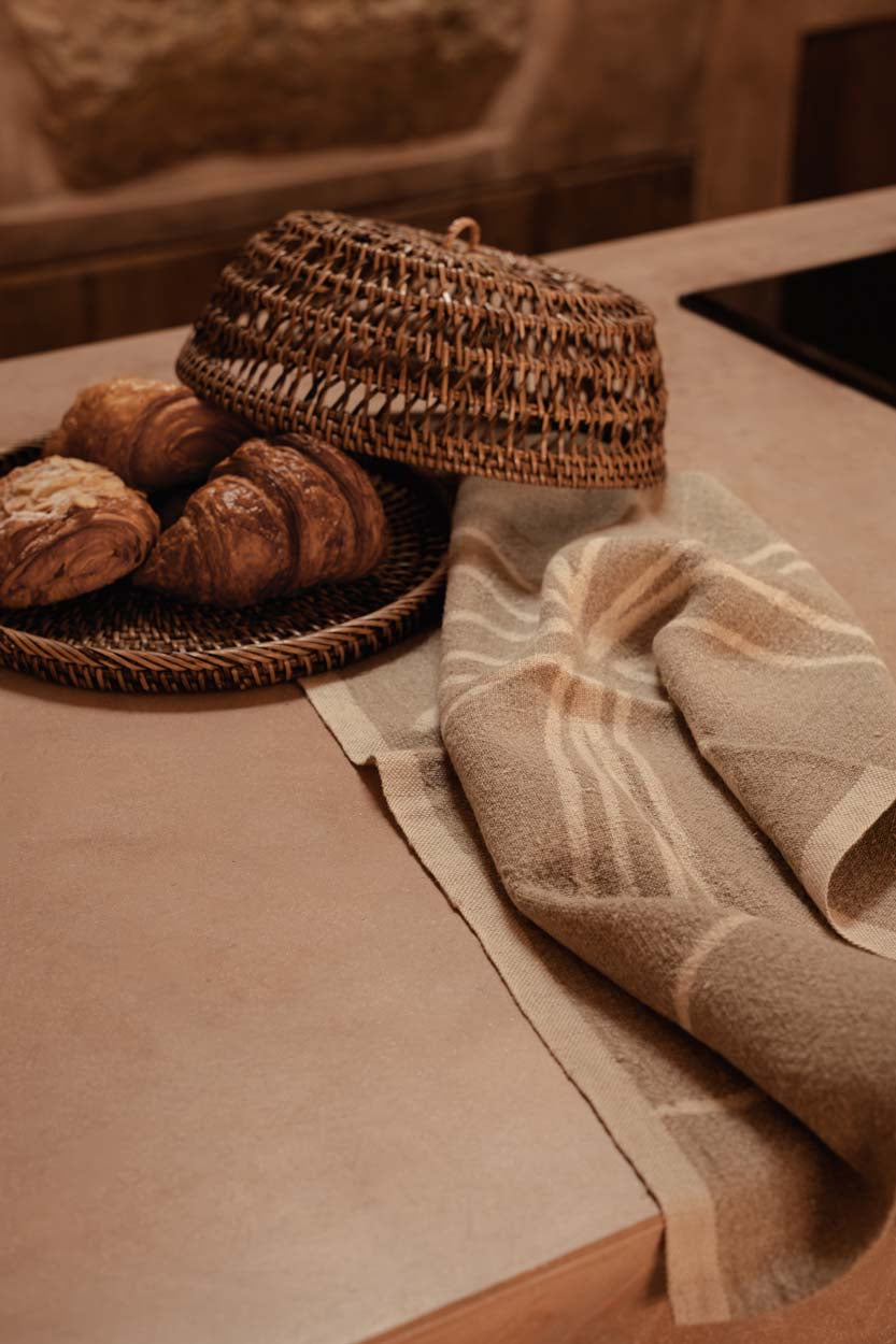 De Linnen Palmboom Keukenhanddoek - Natuurlijk Wit - 50x70 — Bazar Bizar, foto 4