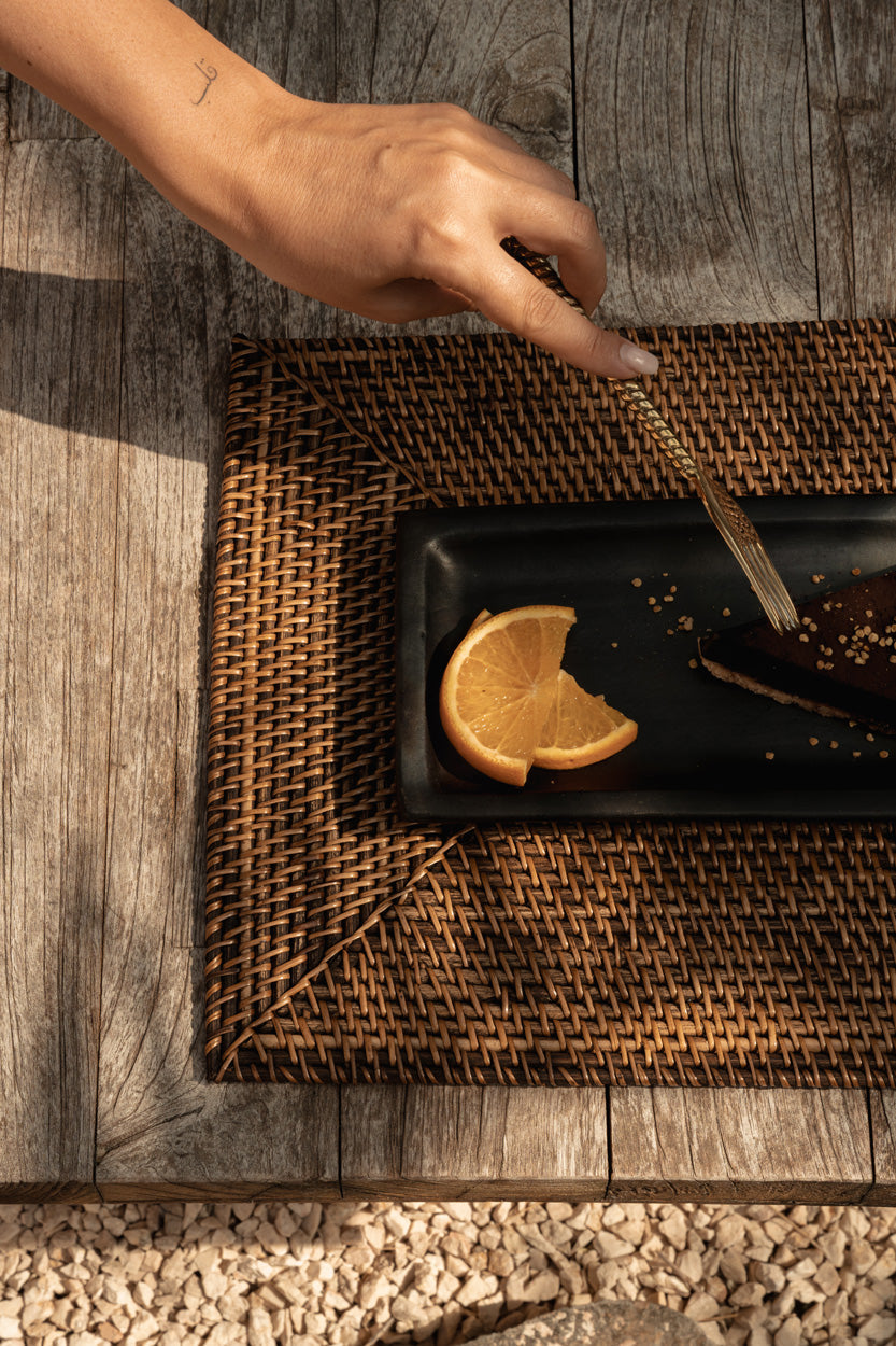 De koloniale rechthoekige placemat - natuurlijk bruin — Bazar Bizar, foto 2